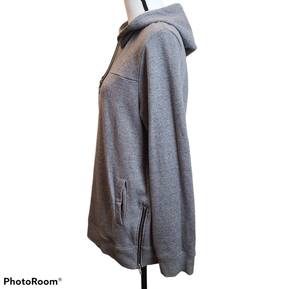 PacSun Tops - Pac Sun Side Zip Oversized Gray Sweatshirt Hoodie